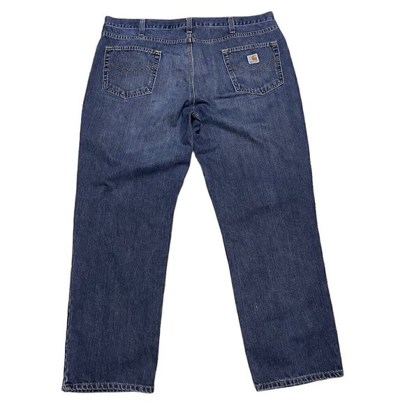 Carhartt Relaxed Fit Blue Cargo Carpenter Designer Work Jeans 42x32 - Picture 1 of 6